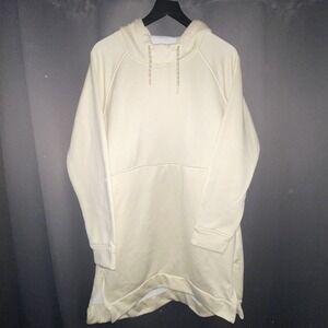 BURTON‎ Hoodie W Oak HDD Dress XL Large Logo On Hood Oversized Sweater Cream Tan